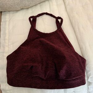 Alo Women's yoga top in Deep Burgundy